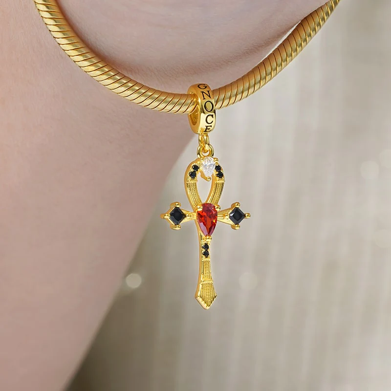Gnoce Ankh Charm Platinum-plated Silver Blend - Image 3