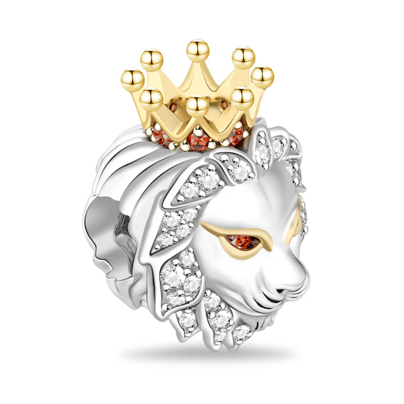 Gnoce Awe Inspiring Lion Charm Platinum-plated Silver Blend - Image 2