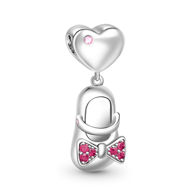Gnoce Bow Knot Shoe Pendant Platinum-plated Silver Blend