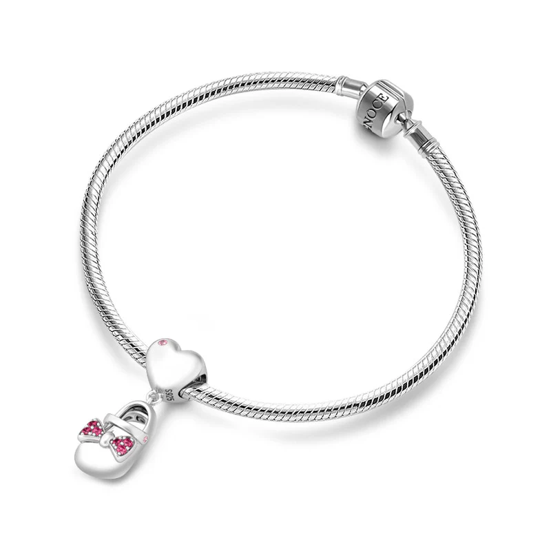 Gnoce Bow Knot Shoe Pendant Platinum-plated Silver Blend - Image 3