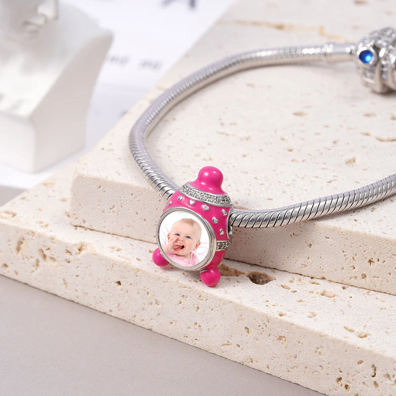 Gnoce Baby Hat Photo Charm Platinum-plated Silver Blend - Image 2