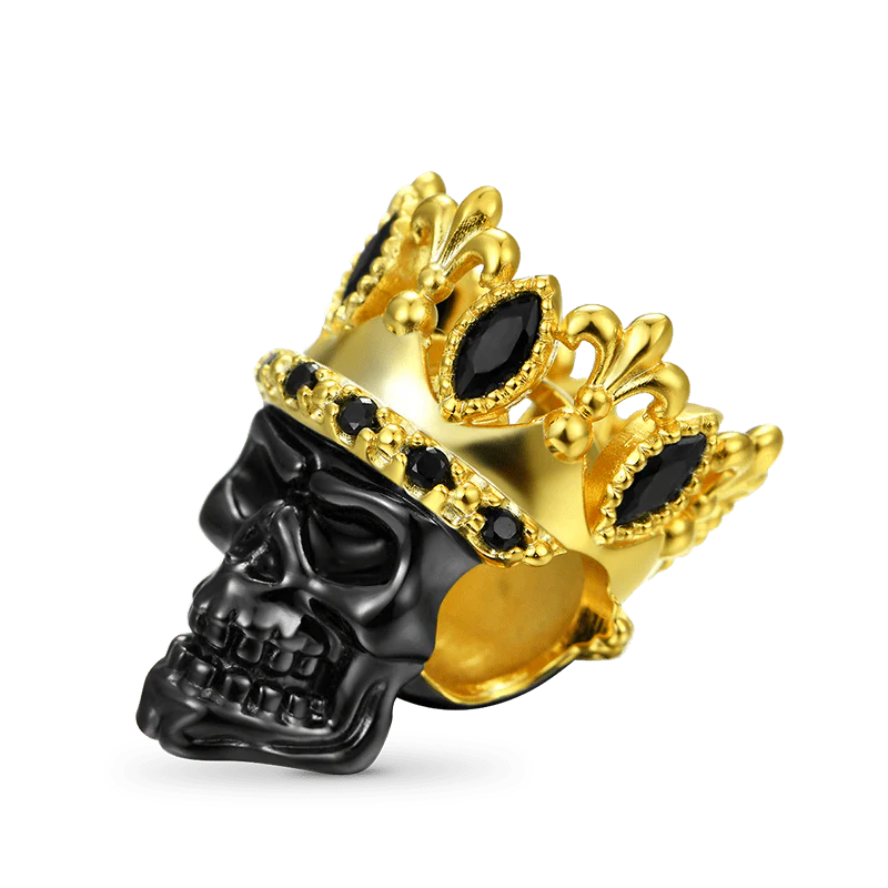Gnoce Black Crown Skull Charm Platinum-plated Silver Blend - Image 2