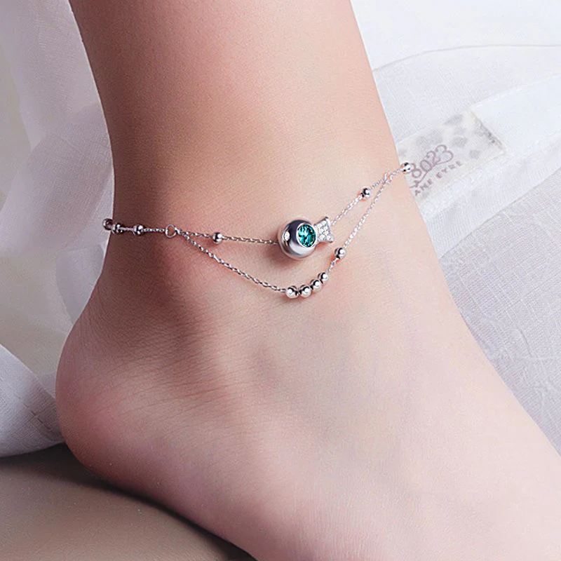 Bubble Fish Anklet 925 Sterling Silver - Image 4
