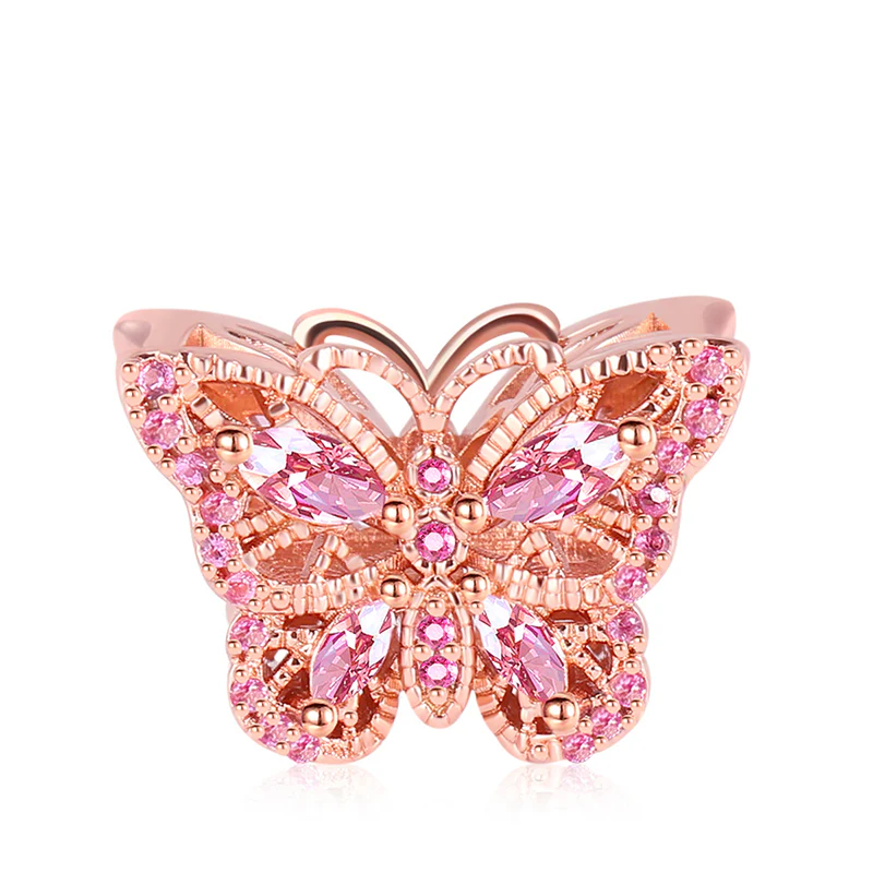 Gnoce Butterfly Charm Platinum-plated Silver Blend