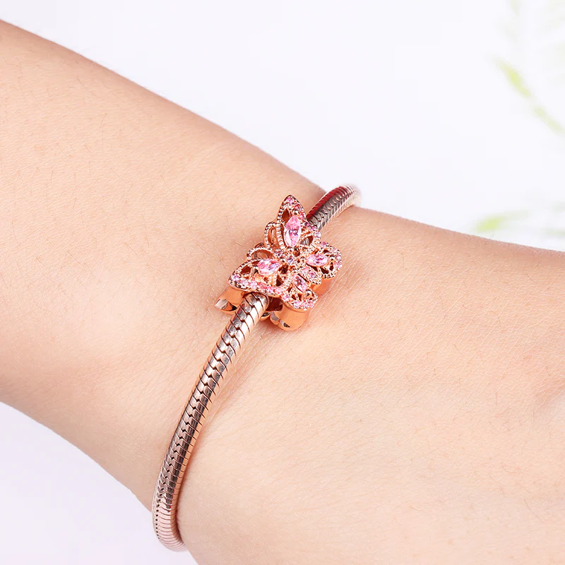 Gnoce Butterfly Charm Platinum-plated Silver Blend - Image 3