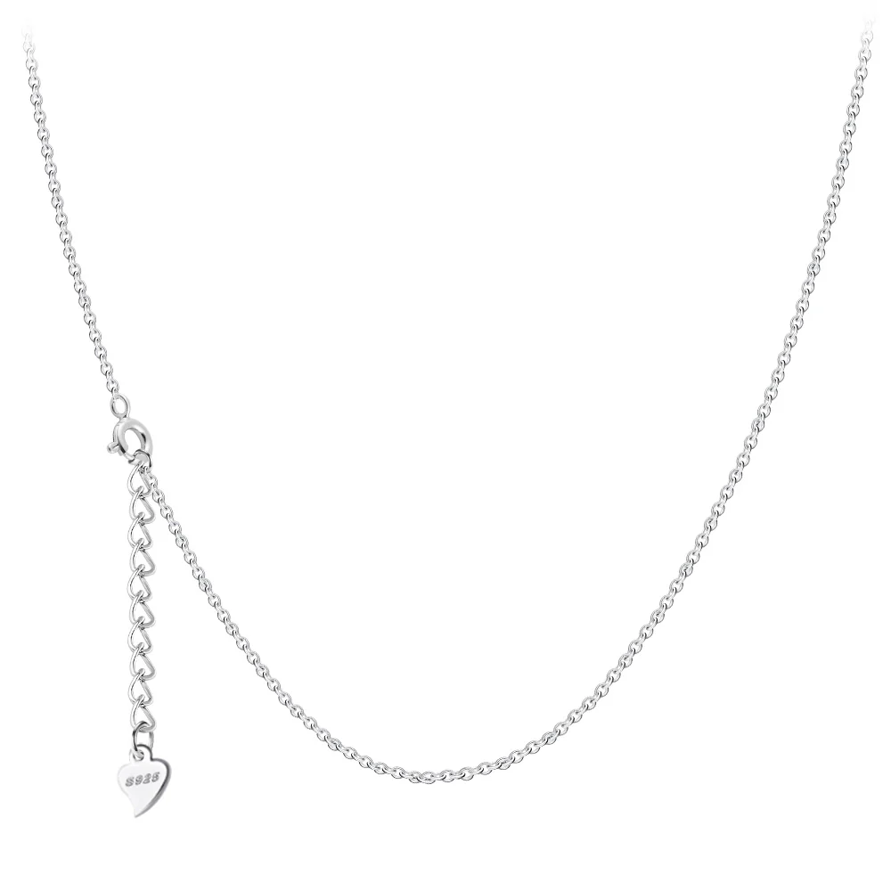Gnoce Silver Cable Necklace Platinum-plated Silver Blend