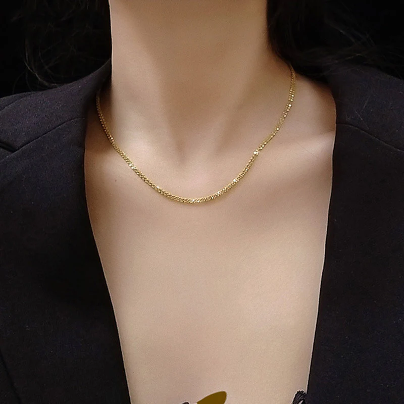 Choker Necklace 925 Sterling Silver Gypsophila Chain - Image 3