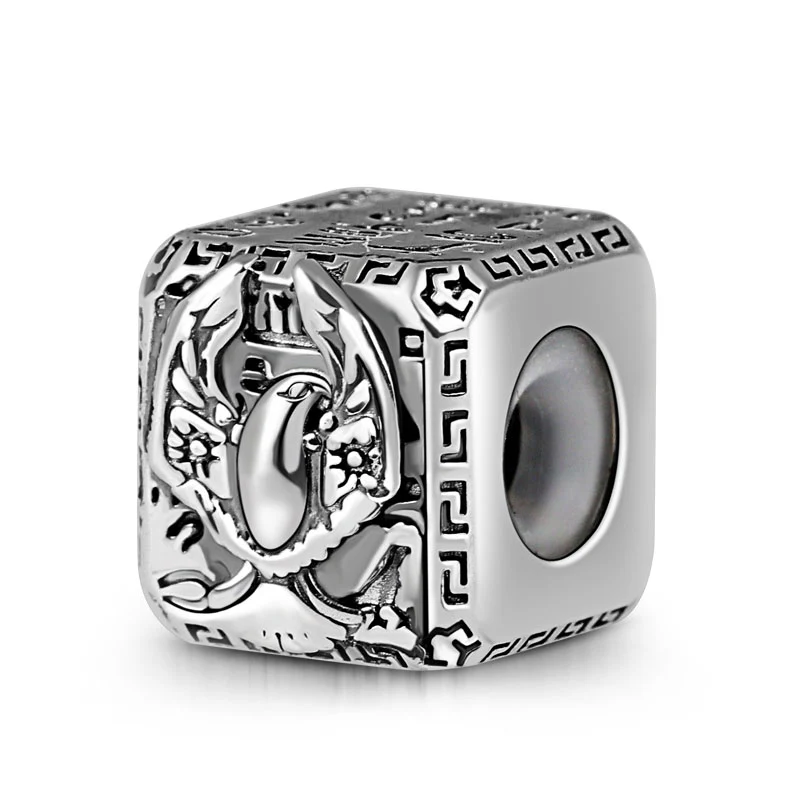 Eagle Men's Vintage Bead S925 Sterling Silver with Gift Copper Black Leather Men's Bracelet Jewelry for Men - Image 2
