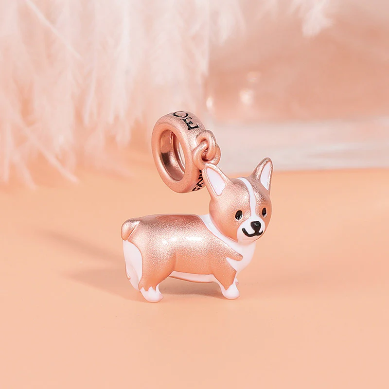 Gnoce Corgi Matte Charm Platinum-plated Silver Blend - Image 2