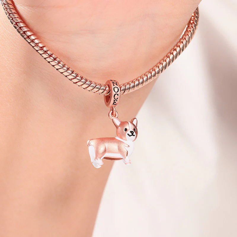 Gnoce Corgi Matte Charm Platinum-plated Silver Blend - Image 3