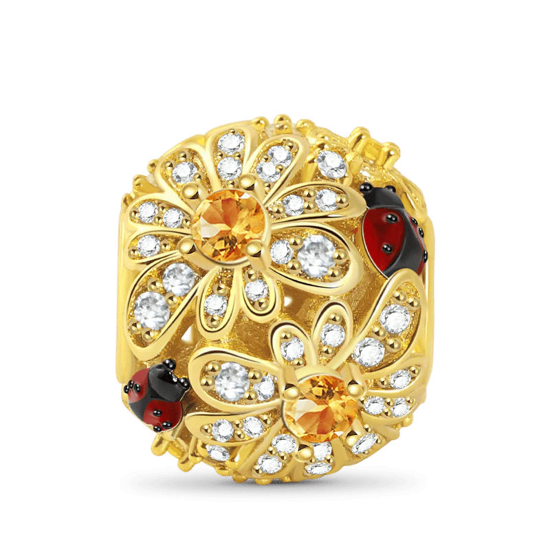 Gnoce Daisy Hollow Charm Platinum-plated Silver Blend
