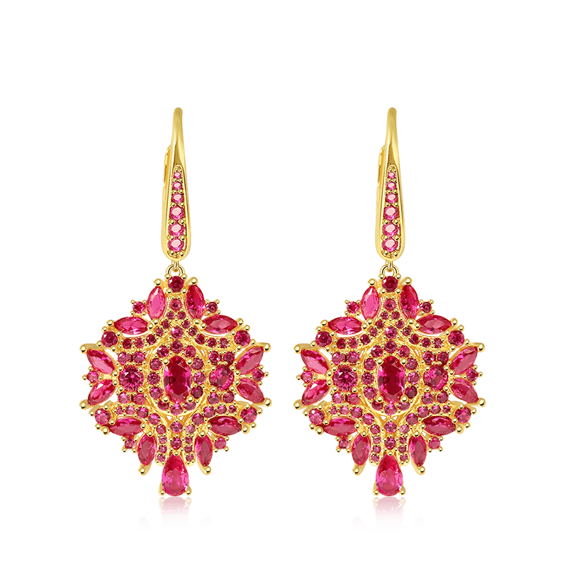 Dreamcatcher Diamond Earrings with Gold Plated Brass