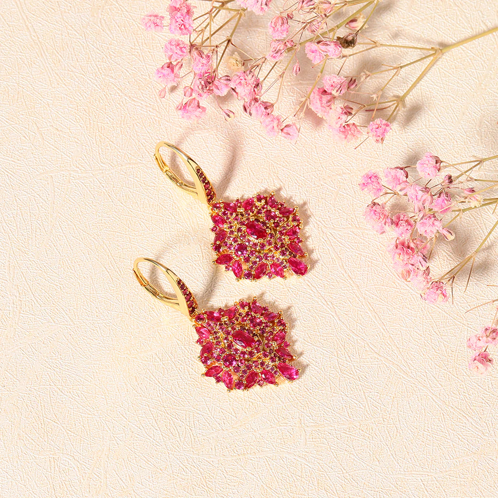 Dreamcatcher Diamond Earrings with Gold Plated Brass - Image 2