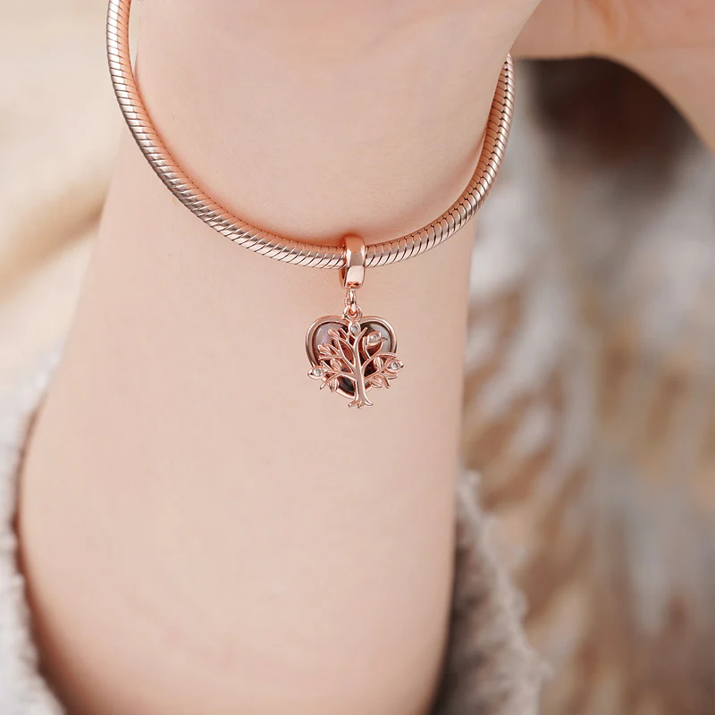 Gnoce Family Tree Engravable Charm Platinum-plated Silver Blend - Image 3