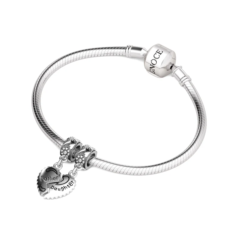 Gnoce Strong Father Whole Heart Charm Set Platinum-plated Silver Blend - Image 3