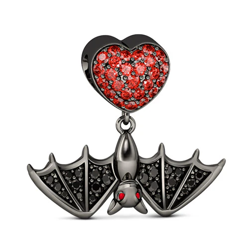 Gnoce Flying Bat Wonder Of Nature Charm Platinum-plated Silver Blend