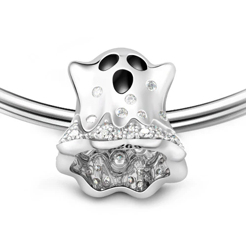Gnoce Halloween Ghost Charm Platinum-plated Silver Blend - Image 2