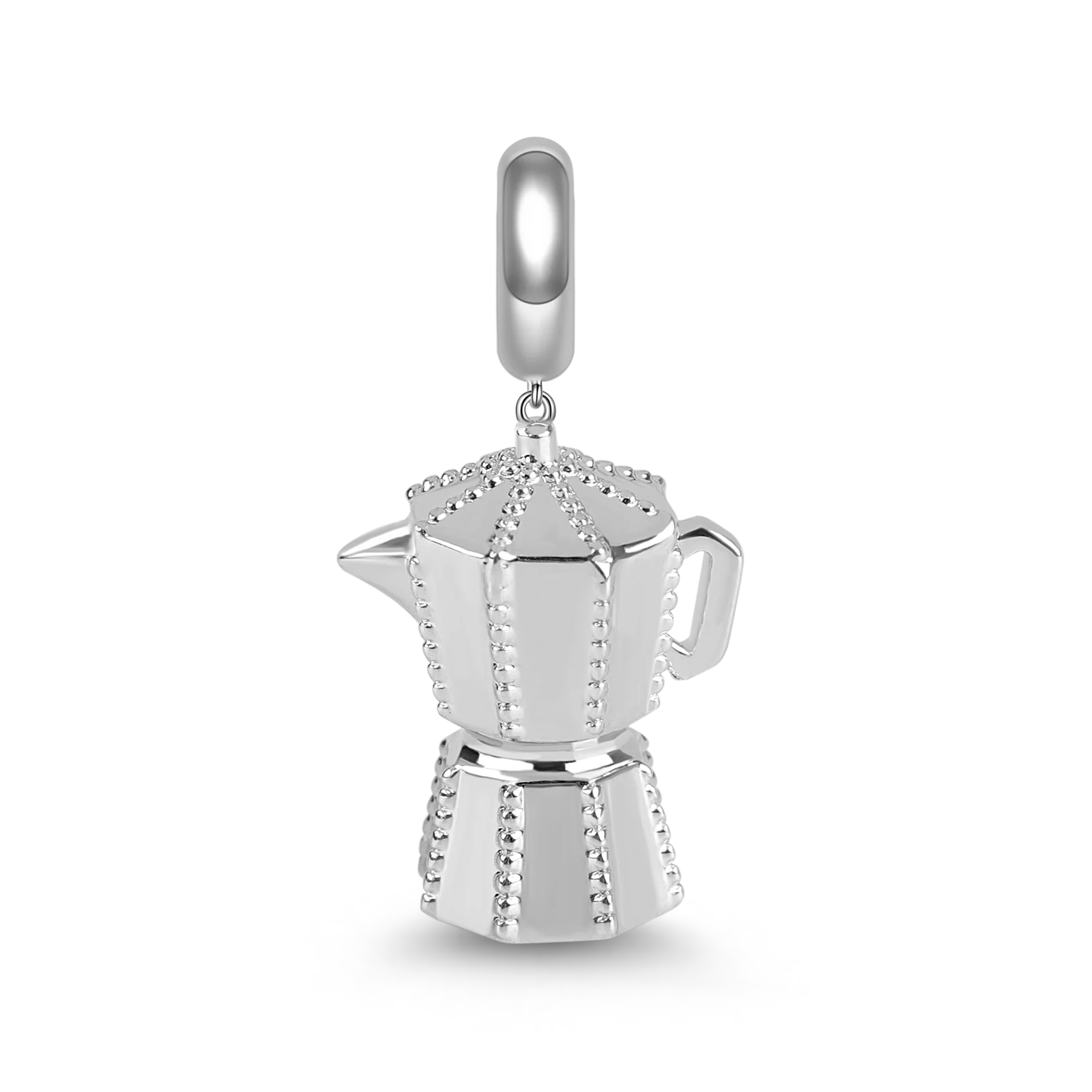 Gnoce Coffee Pot Charm Platinum-plated Silver Blend