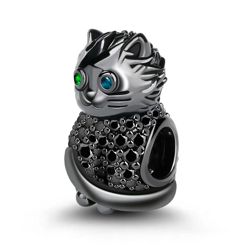 Gnoce Cat Charm Platinum-plated Silver Blend