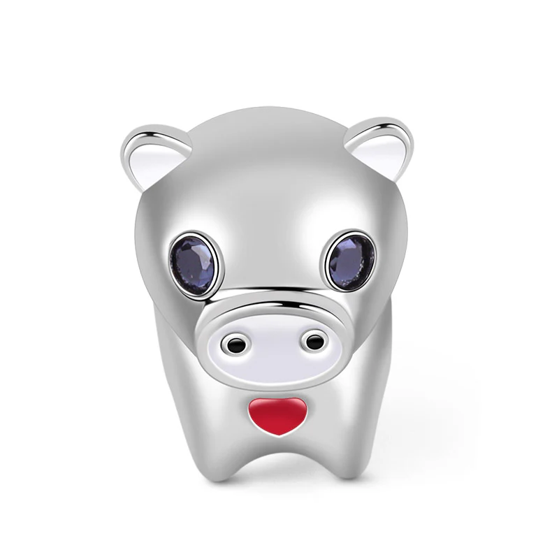 Gnoce Pig Charm Platinum-plated Silver Blend