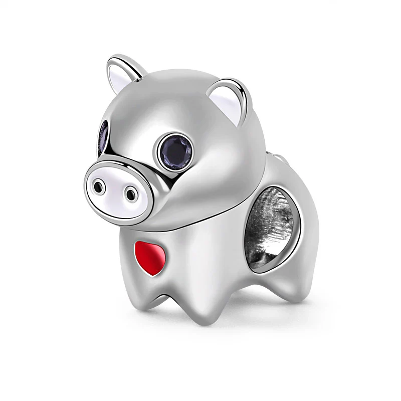 Gnoce Pig Charm Platinum-plated Silver Blend - Image 2