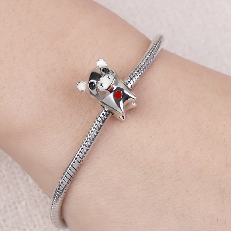 Gnoce Pig Charm Platinum-plated Silver Blend - Image 3