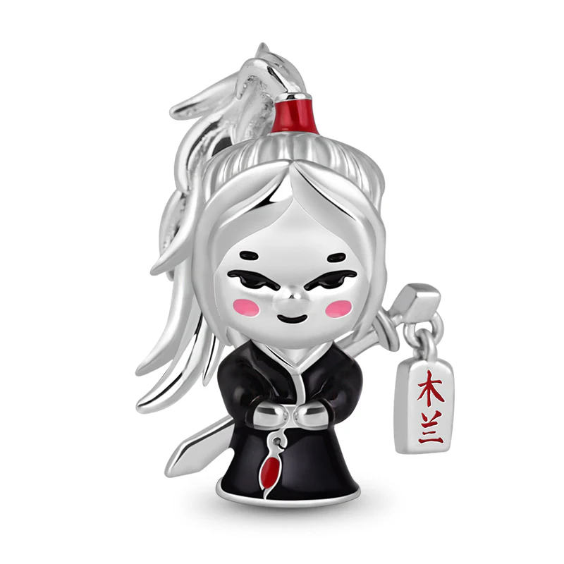 Gnoce Mulan Dangle Charm Platinum-plated Silver Blend