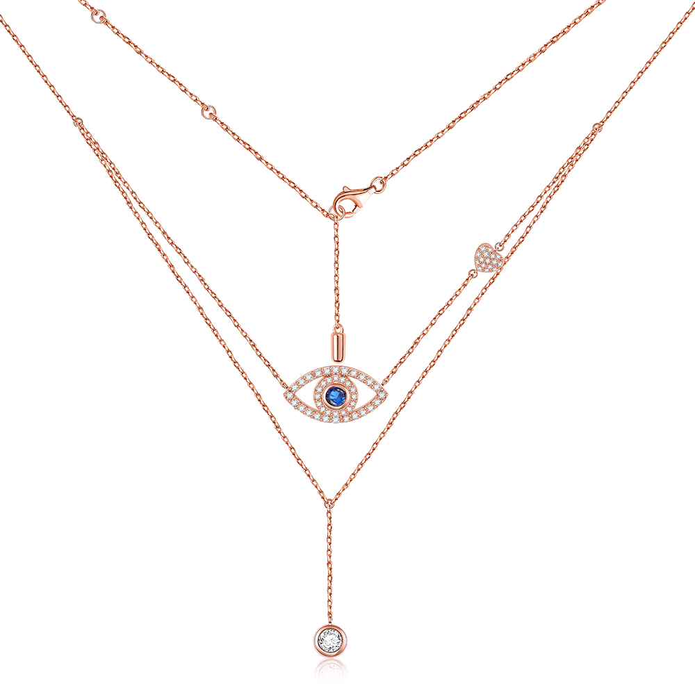 Gnoce Devil's Eye Necklace Platinum-plated Silver Blend - Image 2