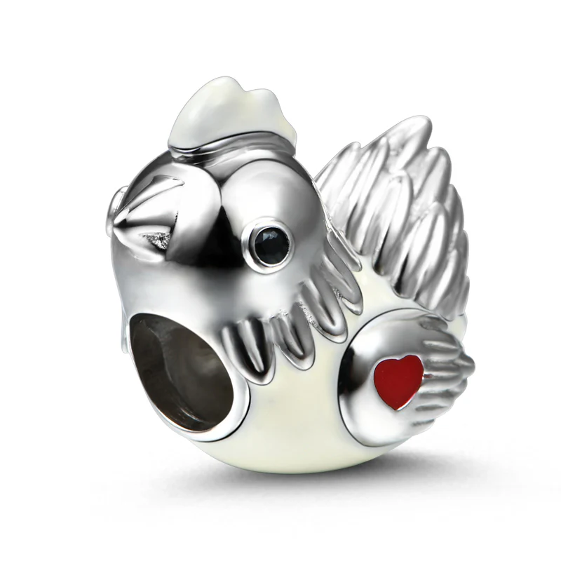 Gnoce Chicken Charm Platinum-plated Silver Blend - Image 2