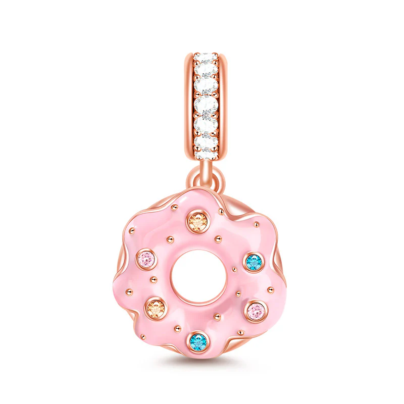 Gnoce Pink Donut Pendant Platinum-plated Silver Blend