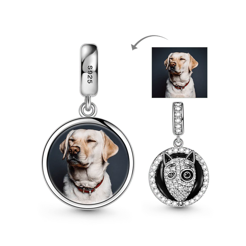 Bull Terrier Dog Photo Charm Pendant 925 Sterling Silver