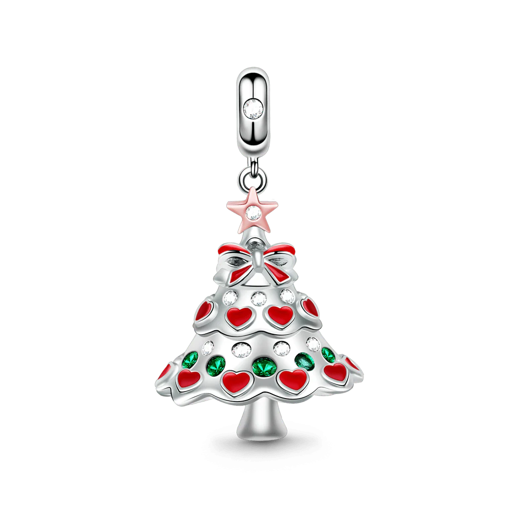 Gnoce Christmas Tree Pendant Platinum-plated Silver Blend