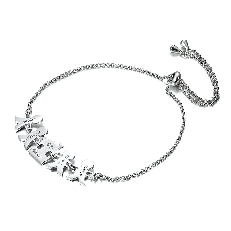 Personalized Heart Engravable Bracelet Sterling Silver - Image 4