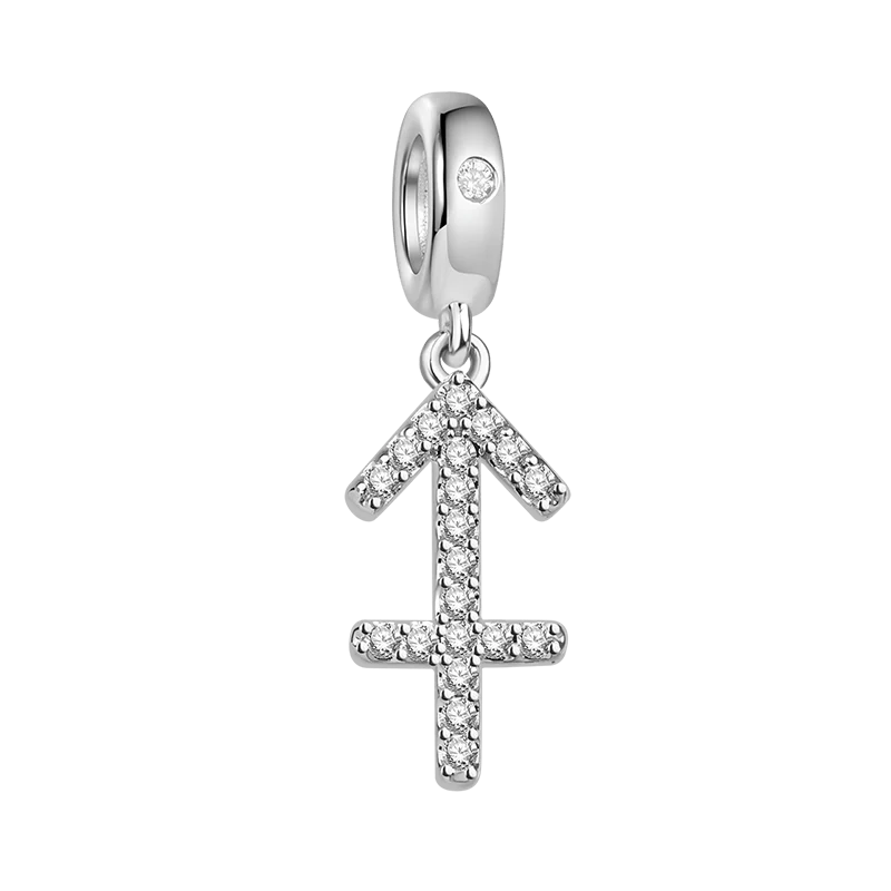 Gnoce Sagittarius Zodiac Charm Platinum-plated Silver Blend