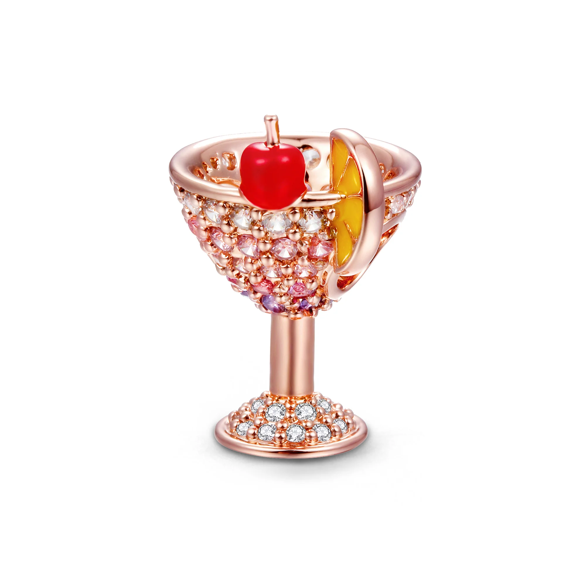 Gnoce Cocktail Cherry Lemon Charm Platinum-plated Silver Blend