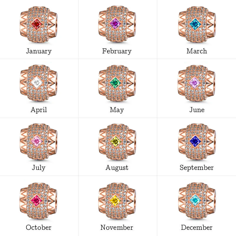 Gnoce Birthstone Charm Platinum-plated Silver Blend - Image 3