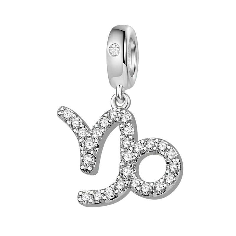 Gnoce Capricorn Zodiac Charm Platinum-plated Silver Blend