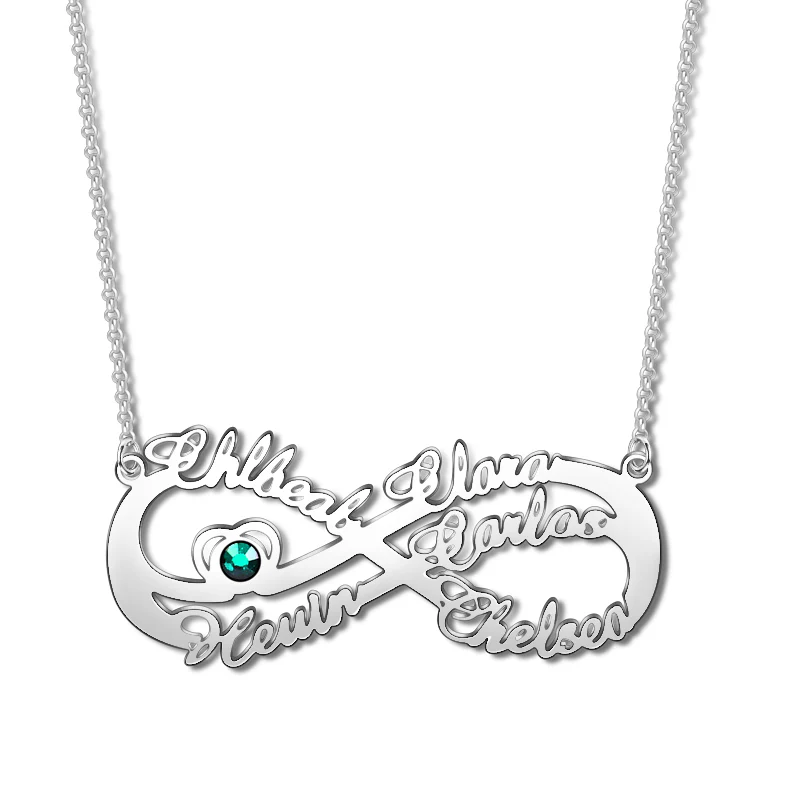 Gnoce "Infinity Love" 18K Rose Gold Plated Personalized Infinity Necklace with Birthstone - Image 3