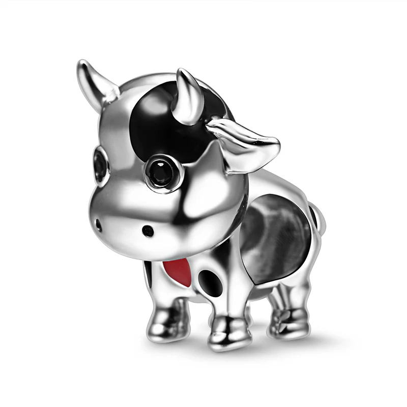 Gnoce Cow Charm Platinum-plated Silver Blend - Image 2