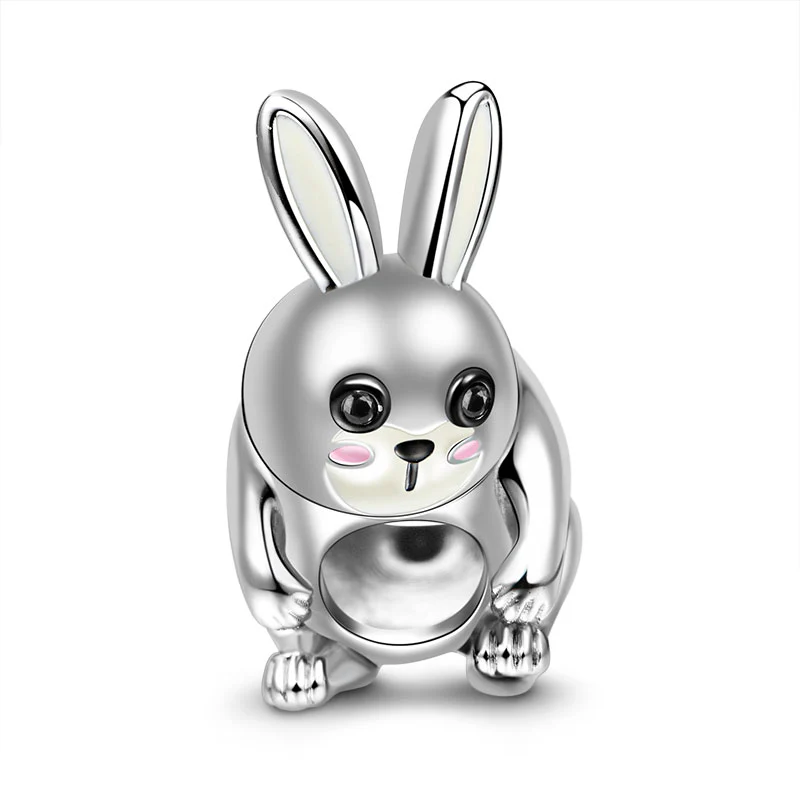 Gnoce Rabbit Charm Platinum-plated Silver Blend - Image 2