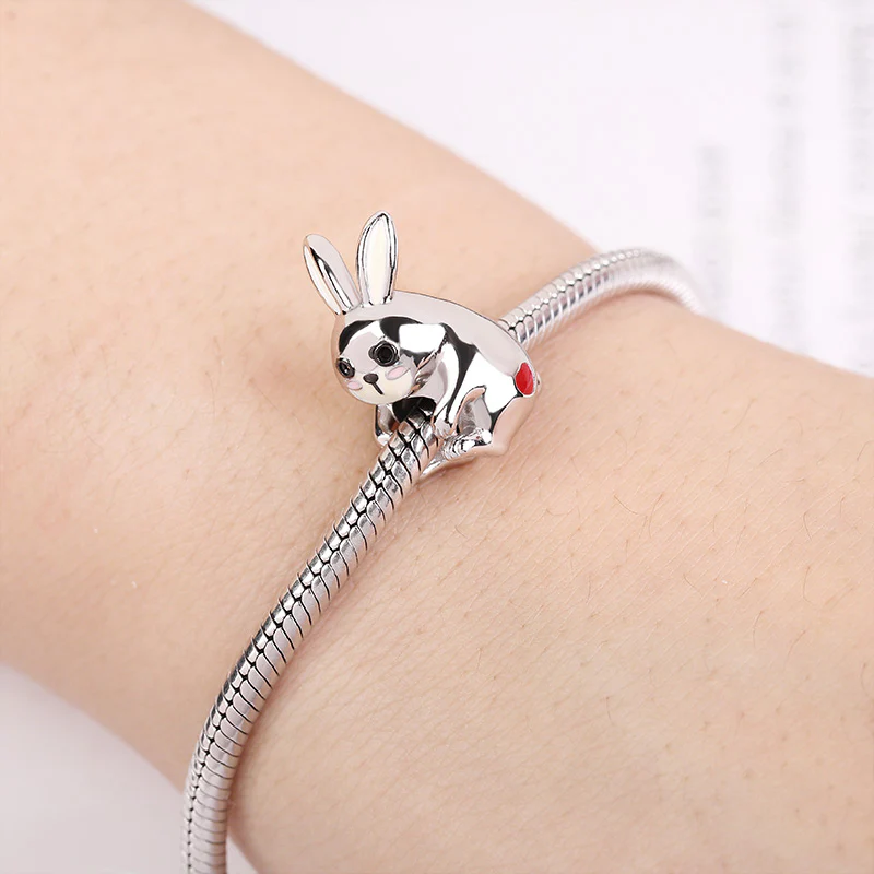 Gnoce Rabbit Charm Platinum-plated Silver Blend - Image 3