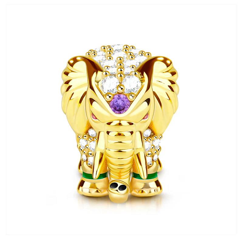 Gnoce Thai Elephant Charm Platinum-plated Silver Blend