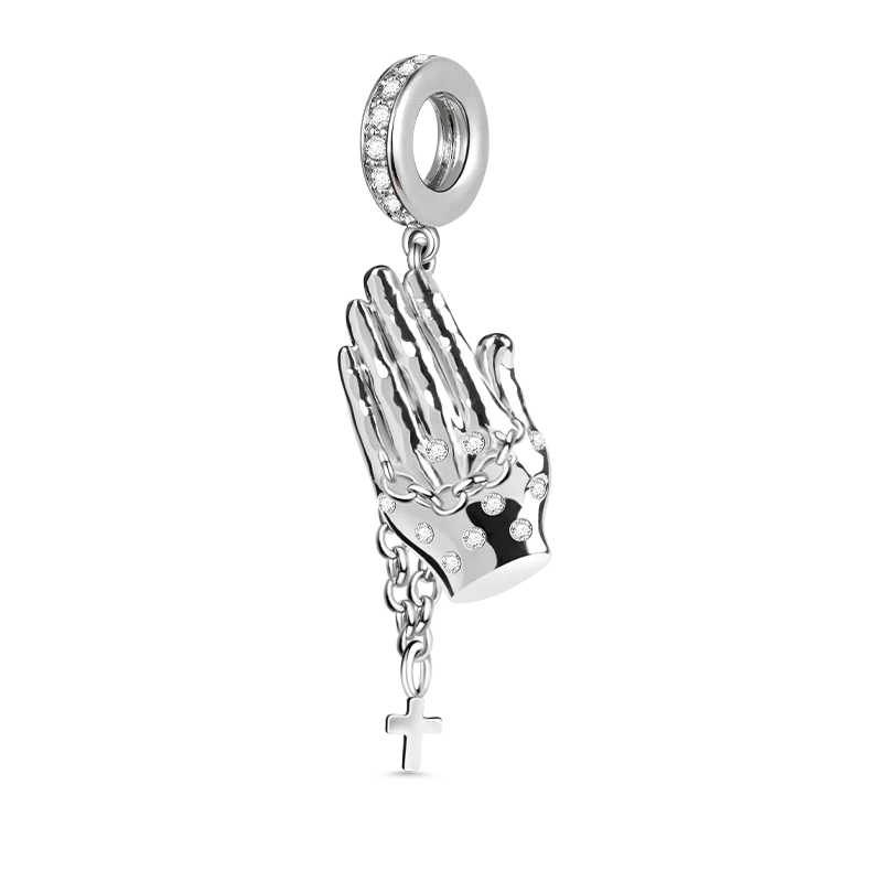 Gnoce Pray Zirconia Pendant Platinum-plated Silver Blend