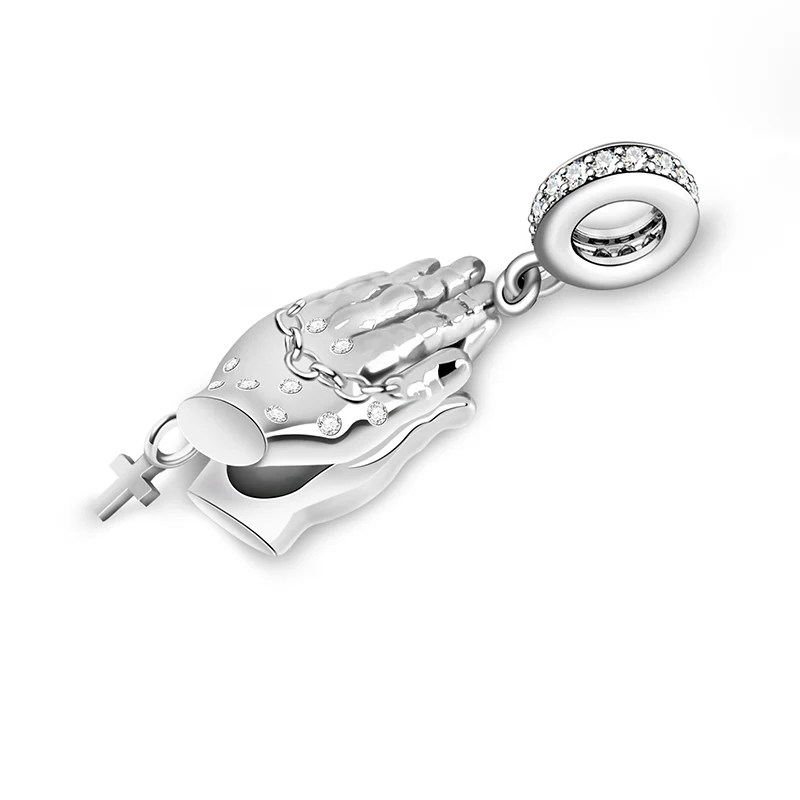 Gnoce Pray Zirconia Pendant Platinum-plated Silver Blend - Image 2