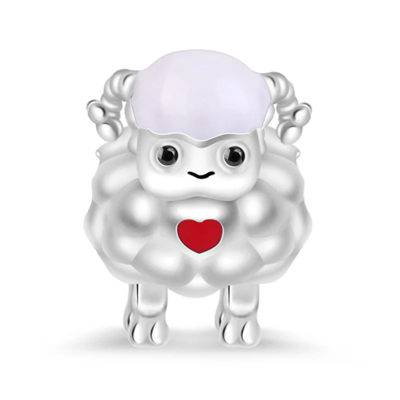 Gnoce Sheep Charm Platinum-plated Silver Blend