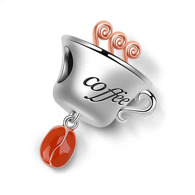 Coffee Cup Charm 925 Sterling Silver - Image 2