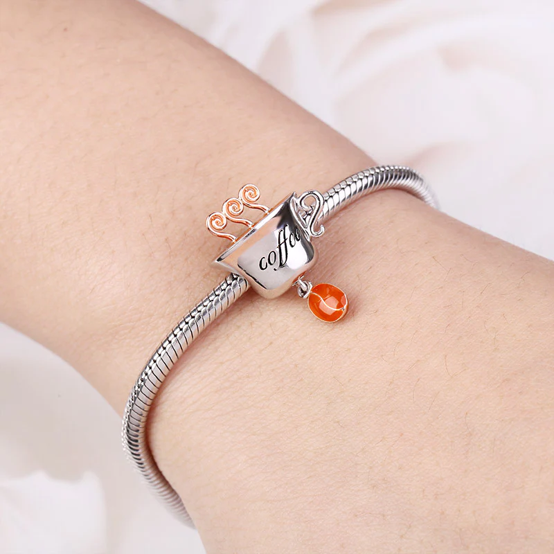Coffee Cup Charm 925 Sterling Silver - Image 3