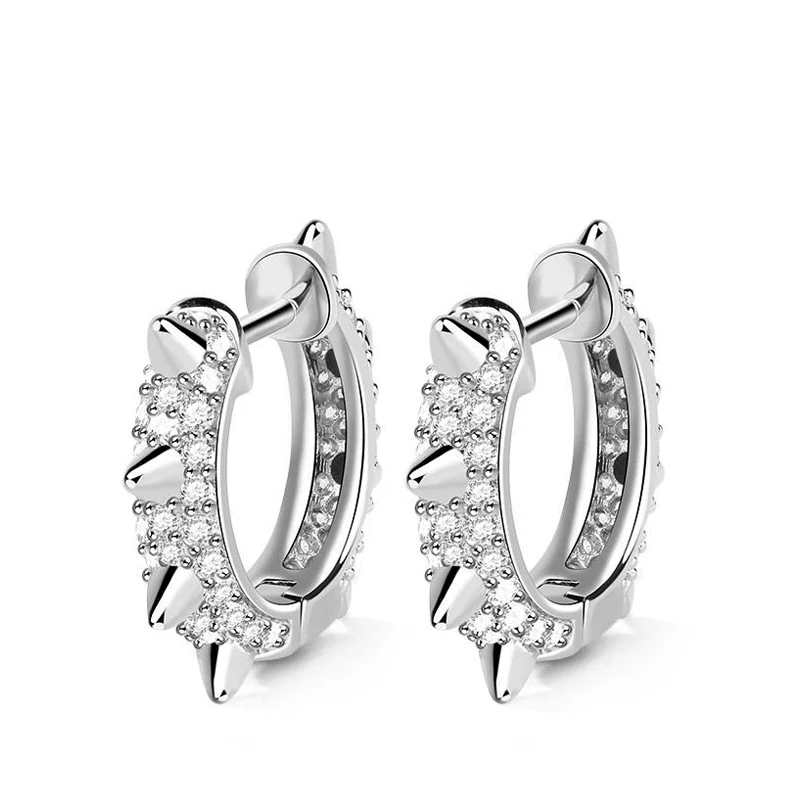 Gnoce Mohawk Earrings Platinum-plated Silver Blend