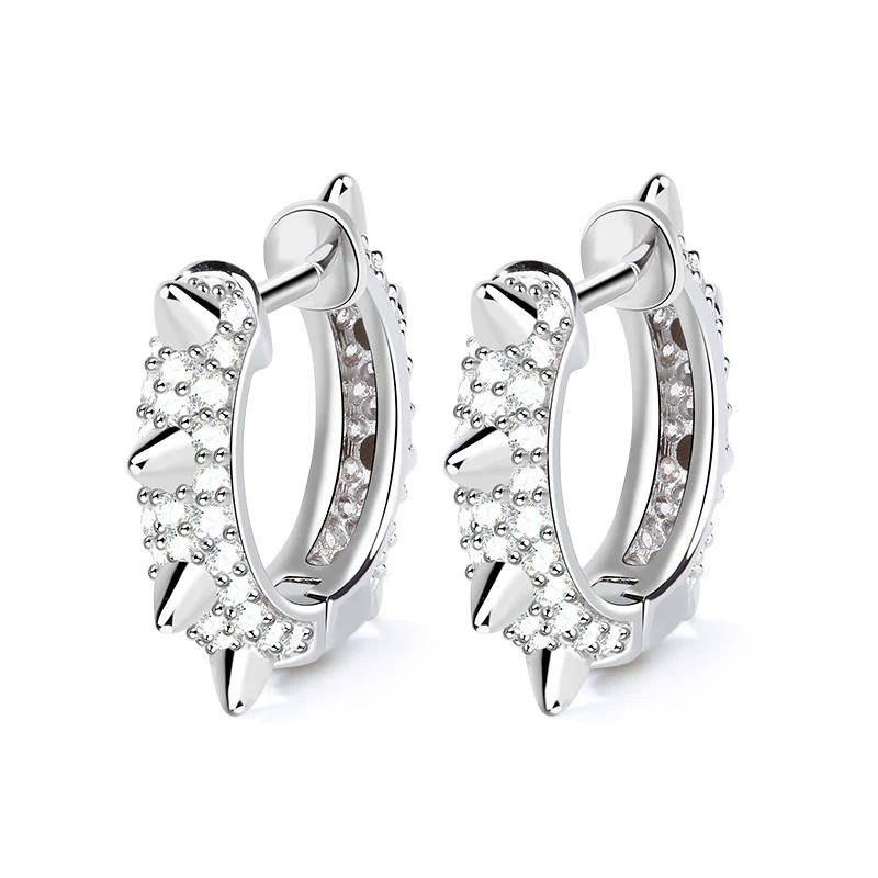 Gnoce Mohawk Earrings Platinum-plated Silver Blend - Image 2