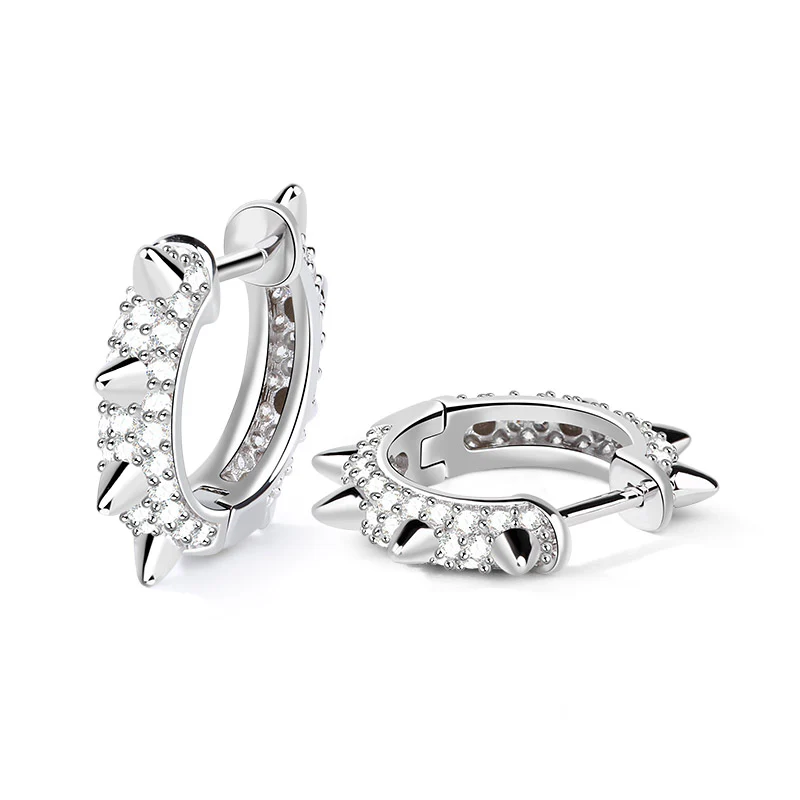 Gnoce Mohawk Earrings Platinum-plated Silver Blend - Image 3